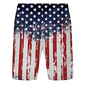  Homens American US Flag 4 de julho - 250º aniversário dos EUA Calção Justo de Natação Shorts de Natação Bermuda de Surf Cintura Média Havaiana Casual Férias Feriado Roupa de Praia Bolsos laterais