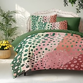 abordables 100% Coton-ensemble de housse de couette à motif pointillisme ensemble de literie en coton de luxe doux 3 pièces décor à la maison cadeau double housse de couette taille king queen size