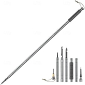 abordables Accesorios para acampar-1 juego de bastones de senderismo multifuncionales: bastón de trekking plegable con cuchillo oculto &amp;Brújula - Bastón de autodefensa para acampar &amp; senderismo