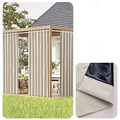 Недорогие Водонепроницаемые шторы-Водонепроницаемые уличные шторы для обеспечения приватности раздвижные черные шторы для веранды деревенские шторы для перголы с люверсами для беседки балкона крыльца вечеринки отеля 1 панель