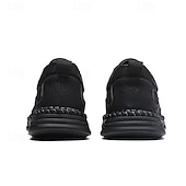 abordables Zapatos Informales con Cordones-Zapatos de senderismo para exteriores para hombre con parte superior de piel sintética duradera y suela resistente: zapatillas cómodas con cordones para uso diario y aventuras