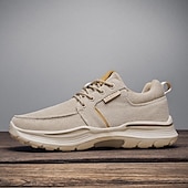 cheap Men&#039;s Sneakers-Men&#039;s Beige Sports Sneakers with Cushioned Sole and Breathable Fabric – Classic Casual Walking Shoes for Outdoor and Daily Wear