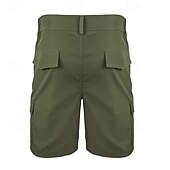 baratos Clássico-Homens Bermuda Cargo Calção Bermudas Cintura elástica Bolso multi Perna reta Tecido Conforto Respirável Comprimento do joelho Ao ar livre Casual Corrida Esportes Moda Preto Azul Marinha Micro-Elástica