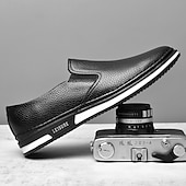 billiga Tillfällig-slip-on sneakers i konstläder för män, avslappnade vita skor med bekväm gummisula, snygga och mångsidiga skor för vardags- och fritidsaktiviteter