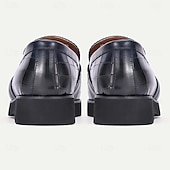billiga Premium läder Loafers-loafers i äkta läder för män – krokodilpräglade slip-on klänningskor med robust sula för affärs- och högtidskläder