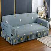 baratos Cobertura de Sofa-1 peça capa de sofá elástica com saia capa de sofá impressa protetor de móveis para quarto sala de estar decoração de casa