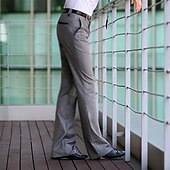 baratos Alargamento-Homens Social Calças chinês Botões Bolsos Tecido Conforto Formal Festa Trabalho Moda Estilo Clássico Preto Azul Marinha Micro-Elástica