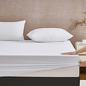 olcso Lepedők és párnahuzatok-Vízhatlan Mattress Protector Feszített Vízhatlan Lepedő Ágyvédő Király Teljes Király Védő Ágytakaró Mély Zsebével Extra Puha Otthon Hotel Mattress Protector Takaró