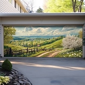 voordelige Garage en Deurbanners-Landschap Deur Decoraties Garage Deur Cover Lente Veld Buiten Banner Grote Achtergrond voor Feestdag Buiten Garage Deur Thuis Wanddecoraties