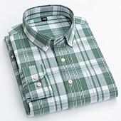economico Camicie Button Down da uomo-Per uomo Camicia Camicie Camicia con bottoni Banda Matrimonio Feste Blu chiaro Blu reale Blu Marrone Manica lunga Bavero Primavera Autunno Abbigliamento