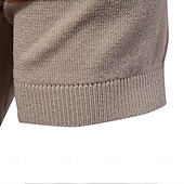 cheap Men&#039;s Elite Polo-Men&#039;s Polo Knit Polo Sweater Formal Work Turndown Quarter Zip Short Sleeve Striped Zip Up Stripe-Trim Spring Black White Khaki Polo
