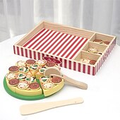 levne Vzdělávací hračky-dřevěná pizza party hrací sada potravin výukové hračky hrací sada potravin pro batolata