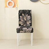 abordables Funda para silla de comedor-Funda para silla de comedor, súper ajustada, elástica, extraíble, lavable, corta, funda protectora para silla de comedor, funda para asiento para hotel, comedor, ceremonia, banquete, fiesta de bodas