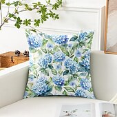 baratos estilo floral e plantas-Capa Decorativa de Almofadas Florais 1PC Capa de Almofada Quadrada Macia para Sofá do Quarto Sala de Estar