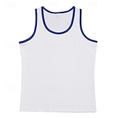 billiga Gym-toppar-Herr Linne Undertröjor Ärmlös tröja Ärmlös Rund hals Sommar Slät Mode Designer Muskel Utomhus Utekväll Gym Svart Vit Rubinrött Topp t-shirt för män