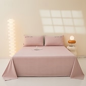 cheap Sheets &amp; Pillowcase-Single Sheet Flat Sheet Bedding Cotton Solid Colored Soft Premium Quality Comforter Cover Bed Collection