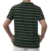  Męskie Ptak Prążki Polo do rugby Krótki rękaw Koszulki polo Koszule z kołnierzykiem Codzienny Szkoła Na zewnątrz Sport Dzienne zużycie Druk 3D Lato Ciemnozielony