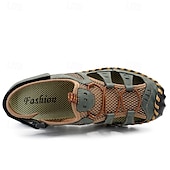 economico Sandali casual-Per uomo Sandali Scarpe fatte a mano Pelle crosta Traspirante Comodo Antiscivolo Con lacci intrecciali Giallo-marrone Nero Marrone
