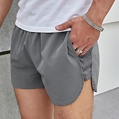 cheap Mens Active Shorts-Men&#039;s Athletic Shorts Shorts Running Shorts Gym Shorts Sport Daily Quick Dry Comfortable Pocket Drawstring Elastic Waist Plain Short Gymnatics Casual Activewear Black Blue Micro-elastic
