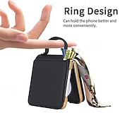 cheap Samsung Cases-Phone Case For Samsung Galaxy Z Flip 6 Z Flip 5 Z Flip 4 Z Flip 3 Back Cover Mirror Shockproof Retro PU Leather