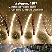 economico strisce luminose impermeabili-striscia luminosa a led impermeabile per esterni ip67 3-12 metri 3000k luce calda dc24v dimmerabile nastro led in silicone illuminazione ad alta densità 120led 8w/m adatta per decorazione di pareti