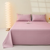 cheap Sheets &amp; Pillowcase-Single Sheet Flat Sheet Bedding Cotton Solid Colored Soft Premium Quality Comforter Cover Bed Collection