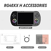 baratos Consoles de Jogos-rg40xx h console de jogos portátil tela de 4&#039;&#039; sistema linux joystick efeito de iluminação rgb rg40xxh player de vídeo console trimui
