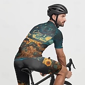 billiga Klädsatser för män-Herr Cykeltröja med shorts Kortärmad Bergscykling Vägcykling Svart Vit Gul Blommig Botanisk Cykel Elastan sporter Blommig Botanisk Kläder
