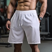 baratos shorts ativos masculinos-Homens calções atléticos Calção Shorts de Corrida Shorts de Academia Esporte Diário Secagem Rápida Alta elasticidade Confortável Bolsos Com Cordão Cintura elástica Tecido Curto Ginástica Casual