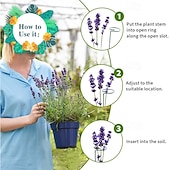 cheap Watering &amp; Irrigation-5 Packs of Metal Plant Support Stakes, Plant Stakes for Flowers, Single Stem Plant Support Ring Hoop,Plant Support Cages for Potted Plants Tomato Rose Vine