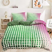 abordables 100% Coton-ensemble de housse de couette à motif pointillisme ensemble de literie en coton de luxe doux 3 pièces décor à la maison cadeau double housse de couette taille king queen size