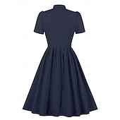 levne Šaty-Elegantní 50. léta Retro Ke kolenům Šaty A-Line šaty Čajové šaty Pevná barva A-Linie Dámské Vánoce Karneval Nový rok Maturita Denní nošení loučení se svobodou nevěsty Dospělé Šaty pro návrat domů Léto