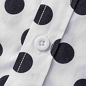 economico camicia da uomo con bottoni-Per uomo Camicia Camicia Estiva Camicia casual Camicia da Spiaggia Camicia con Bottoni Nero Bianco Rosa Rosso Manica Lunga A Pois Bavero Vacanza Ferie Bottonato Abbigliamento Poliestere Moda Casual