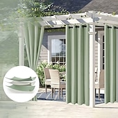 Недорогие Водонепроницаемые шторы-Водонепроницаемые уличные шторы для обеспечения приватности раздвижные черные шторы для веранды деревенские шторы для перголы с люверсами для беседки балкона крыльца вечеринки отеля 1 панель