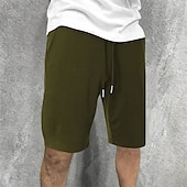 cheap Sweat Shorts-Men&#039;s Sweat Shorts Summer Shorts Casual Shorts Pocket Drawstring Elastic Waist Plain Comfort Short Party Daily Fashion Classic Style White Wine Micro-elastic