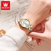 cheap Quartz Watches-Mother's Day Gift New Olevs Brand Ladies' Business Watch With Night Light Calendar And Day/Night Display Quartz Movement Stylish Water-Resistant Sporty Ladies' Wristwatch.