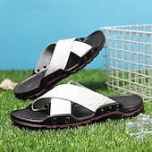 preiswerte Lässige Sandalen-Schwarze Herrensandalen mit Kreuzriemen, Krokoprägung und bequemer Gummisohle – lässiges Outdoor-Schuhwerk für Sommer, Strand und Alltag