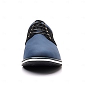 economico Semi-formale-scarpe casual oxford da uomo, sneakers eleganti con lacci blu e nere con dettagli in pelle scamosciata, calzature eleganti per lavoro, matrimoni e uso quotidiano