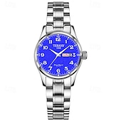 economico Orologi al quarzo-digitale nuovo quadrante circolare orologio da donna business ipx7 impermeabile calendario luminoso display settimanale cinturino in lega multifunzionale elegante orologio al quarzo per viaggio tempo