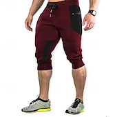 preiswerte Shorts-Herren Sweatshorts Kurze Hose Capri-Shorts Kurze Sporthose Kurze Sporthose Sport Shorts Tasche Kordelzug Elastische Taille Farbblock Komfort Atmungsaktiv Wadenlänge Outdoor Sport Klassisch