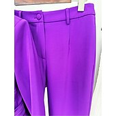 economico Tailleur pantalone della mamma-Completo madre della sposa a due pezzi elegante minimalista colletto camicia lunghezza al pavimento in tessuto elasticizzato manica lunga con volant colore solido 2025