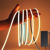 abordables Bandes lumineuses à brancher-Bande lumineuse LED COB 24 V 4-10 m ultra étroite 5 mm 3000 K 4000 K 6000 K CRI90 sans zone sombre, ruban LED flexible et découpable à intensité variable, convient pour la décoration intérieure de