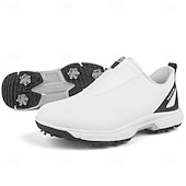 preiswerte Herren Golfschuhe-weiße Golfschuhe für Herren mit Reißverschluss, atmungsaktivem Obermaterial und gepolsterter Sohle für Komfort und Leistung auf dem Platz