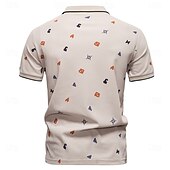 Недорогие Мужской Элитный Поло-Men's Polo Knit Polo Sweater Formal Work Turndown Short Sleeve Letter &amp; Number Buttons Summer White Green Beige Polo
