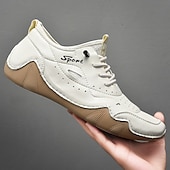 baratos Ténis para Homem-tênis esportivo masculino branco de couro sintético com design perfurado, leve e confortável, ideal para atividades casuais e ao ar livre