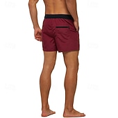 baratos Calções de Banho Masculinos-Homens Calção Justo de Natação Shorts de Natação Bermuda de Surf Calças Com Cordão Com bolsos Natação Surfe Praia Esportes Aquáticos Retalhos Cor Sólida Verão Primavera