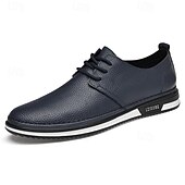 economico Casuale-scarpe da ginnastica casual stringate in similpelle bianca da uomo, comode scarpe antiscivolo con suola in gomma, ideali per l&#039;uso quotidiano e per il tempo libero