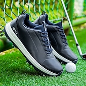 cheap Men&#039;s Golf Shoes-Men&#039;s Black and White Golf Shoes with Spiked Sole, Breathable Upper, and Lightweight Design for Comfort and Support on the Golf Course