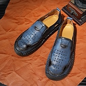 cheap Casual Sandals-Men&#039;s Brown Leather Slip-On Sandals with Perforated Detailing and Stretch Panels – Comfortable and Stylish for Casual Wear, Outdoor and Summer Activities