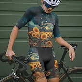 billiga Klädsatser för män-Herr Cykeltröja med shorts Kortärmad Bergscykling Vägcykling Svart Vit Gul Blommig Botanisk Cykel Elastan sporter Blommig Botanisk Kläder